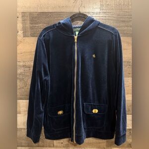 Ralph Lauren Dark Blue Velour Jacket with Gold Detail